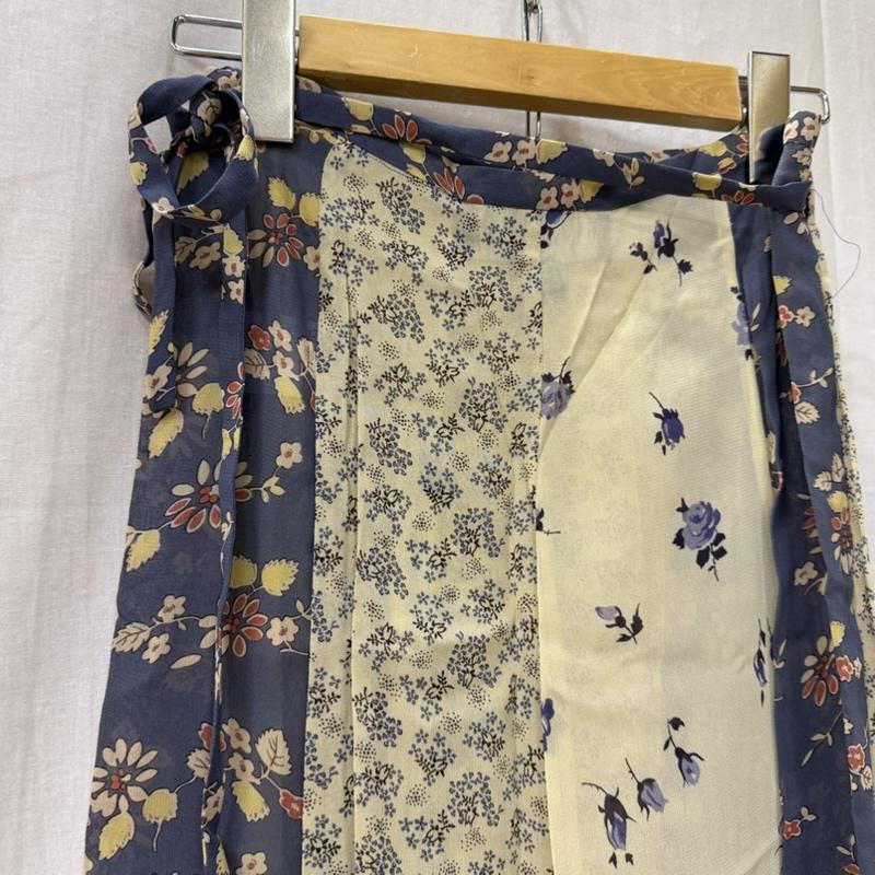 ラルフローレン RALPHLAUREN スカート ロングスカート RALPH RALPHLAUREN インパクト21製 パネルデザイン ラップスカート 花柄 ブルー レーヨン S 花柄 青 / ブルー / blue レディース USED 古着 中古 50164408