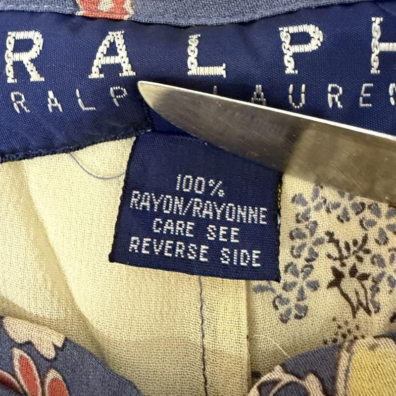 ラルフローレン RALPHLAUREN スカート ロングスカート RALPH RALPHLAUREN インパクト21製 パネルデザイン ラップスカート 花柄 ブルー レーヨン S 花柄 青 / ブルー / blue レディース USED 古着 中古 50164408