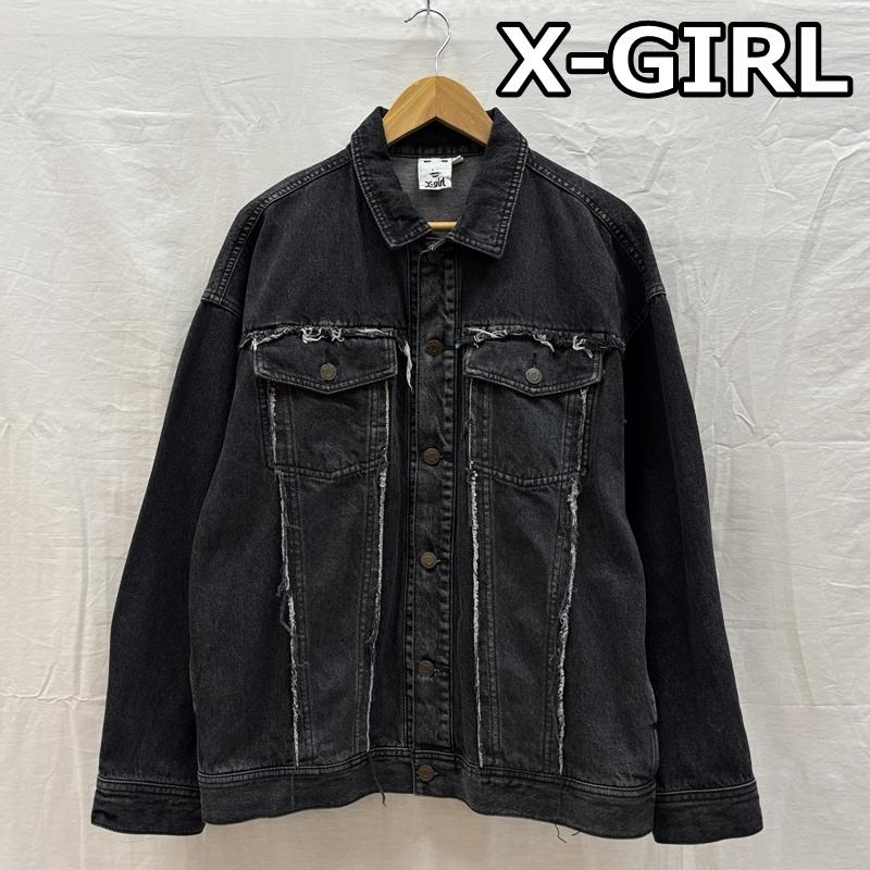 エックスガール X-girl ジャケット、上着 ジャンパー、ブルゾン 105231021008 オーバーサイズ ブラック デニム トラッカー ジャケット M 黒 / ブラック / black レディース USED 古着 中古 50164410