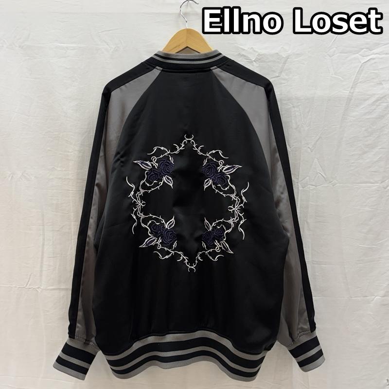古着 USED ジャケット、上着 ジャンパー、ブルゾン ellno loset エルノロゼット サテン ナイロン スカジャン バラ 刺繍 ジャケット L メンズ USED 古着 中古 50164421
