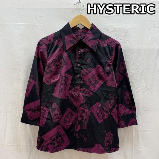 ヒステリック HYSTERIC シャツ、ブラウス 七分袖 2AH-0340 トランプ柄 七分袖 プルオーバー ナイロン シャツ FREE レディース USED 古着 中古 50164422
