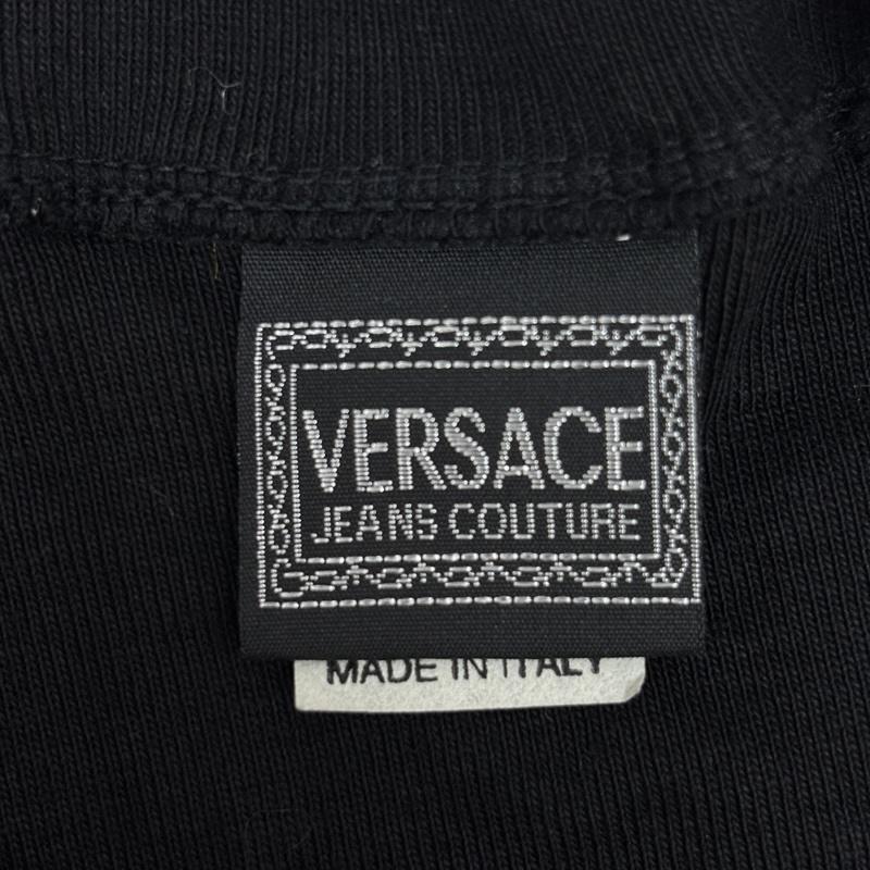 ヴェルサーチジーンズクチュール VERSACE JEANS COUTURE Tシャツ 半袖 イタリア製 ロゴ クルーネック 半袖 Tシャツ - 黒 / ブラック / black レディース USED 古着 中古 50164424