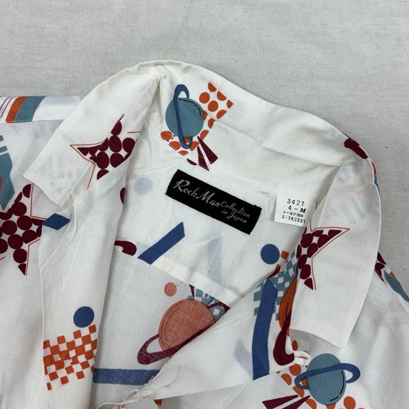 古着 USED シャツ、ブラウス 半袖 Rockman Collection in Japan グラフィック 総柄 オープンカラー 半袖 シャツ C-TK2331 M メンズ USED 古着 中古 50164425