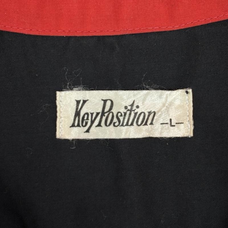 古着 USED シャツ、ブラウス 半袖 KeyPosition C-TK1256 ポリコットン 半袖 ボーリング シャツ 柄無し オープンカラー L 黒 / ブラック / black X 赤 / レッド / red メンズ USED 古着 中古 50164426