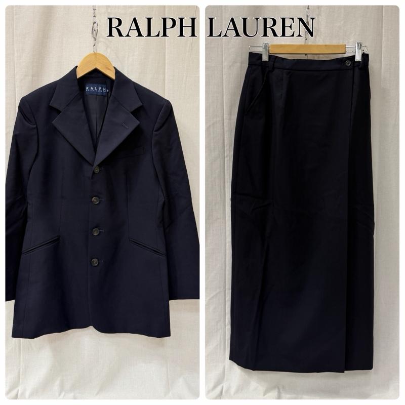 ラルフローレン RALPHLAUREN スーツ パンツスーツ RALPH RALPHLAUREN インパクト21製 シングルスーツ セットアップ スカートスーツ navy 9号 9号 無地 紺 / ネイビー / navy レディース USED 古着 中古 50164430