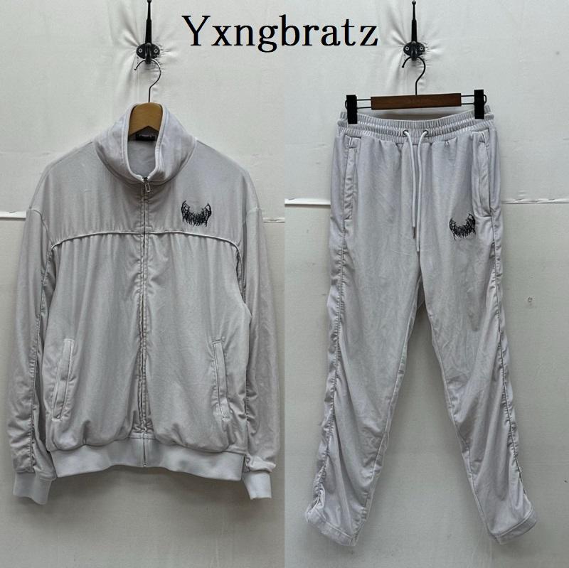 古着 USED ジャケット、上着 ジャンパー、ブルゾン Yxngbratz YB ベロア トラック ジャケット パンツ セットアップ L 白 / ホワイト / white メンズ USED 古着 中古 50164431