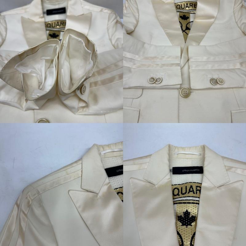 ディースクエアード DSQUARED2 ジャケット、上着 ジャケット、ブレザー ライン スリーブ テーラ－ド ジャケット 44 白 / ホワイト / white メンズ USED 古着 中古 50164432