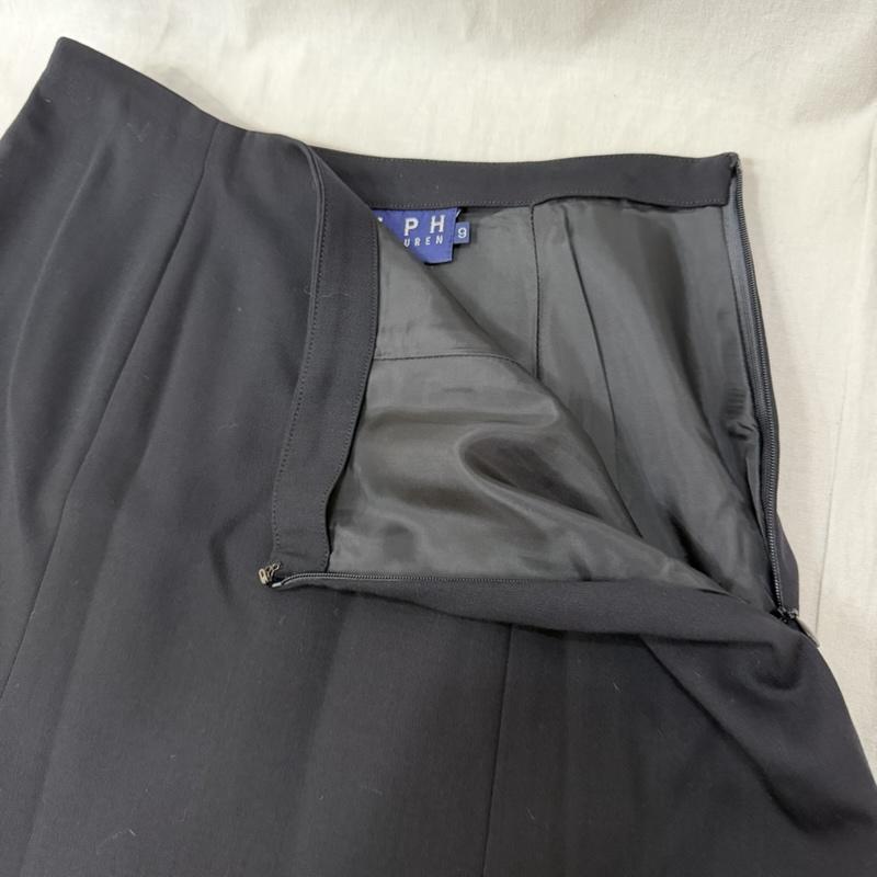 ラルフローレン RALPHLAUREN スーツ スーツ RALPH RALPHLAUREN インパクト21製 ナポレオンジャケット スカートスーツ black ※上下サイズ違い - 無地 黒 / ブラック / black レディース USED 古着 中古 50164433