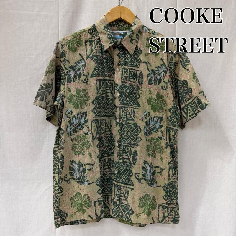ＵＳフルギ US古着 シャツ、ブラウス 半袖 cooke street アロハシャツ USA製 green M ボタニカル柄 M 総柄 緑 / グリーン / green メンズ USED 古着 中古 50164436