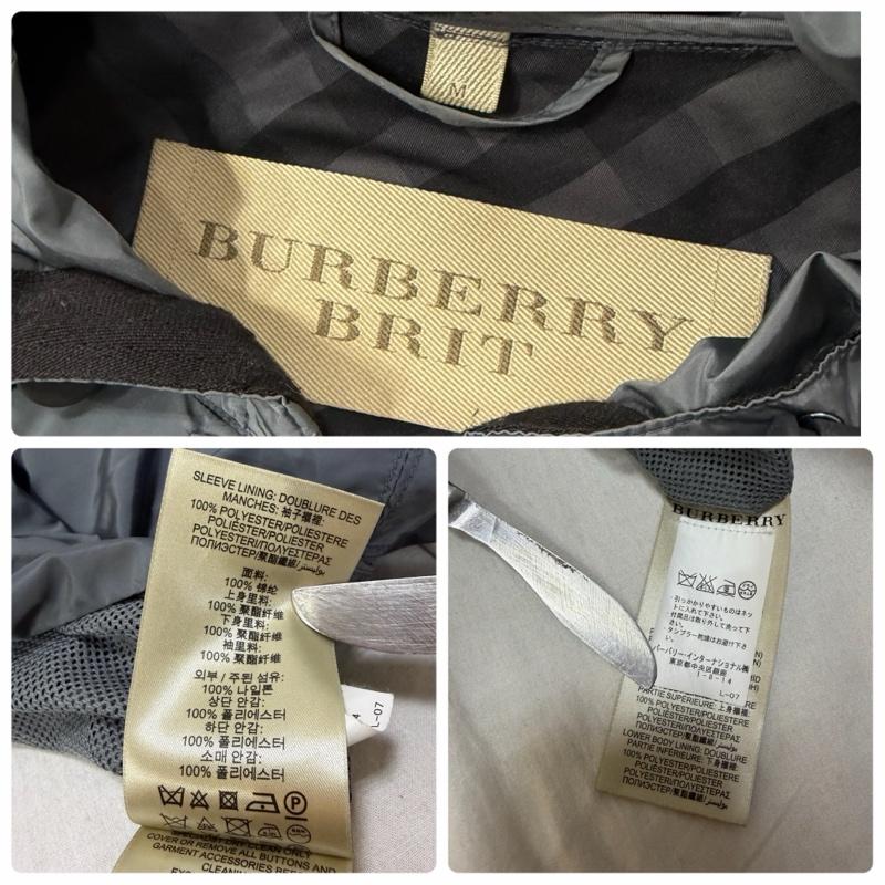 バーバリー BURBERRY ジャケット、上着 ジャンパー、ブルゾン BURBERRY BRIT ドルマンスリーブ ナイロンフーデッドジャンパー dusty blue M M 無地 水色 / ライトブルー / レディース USED 古着 中古 50164437