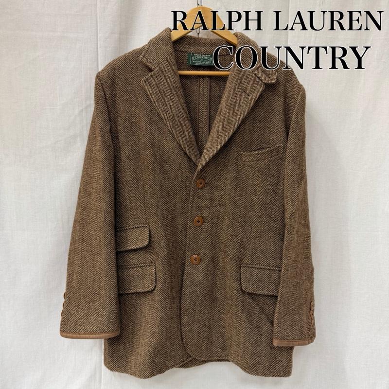 ラルフローレン RALPHLAUREN ジャケット、上着 ジャケット、ブレザー RALPHLAUREN COUNTRY ツイード テーラードジャケット エルボーパッチ brown 11号 11号 無地 茶 / ブラウン / brown メンズ USED 古着 中古 50164439