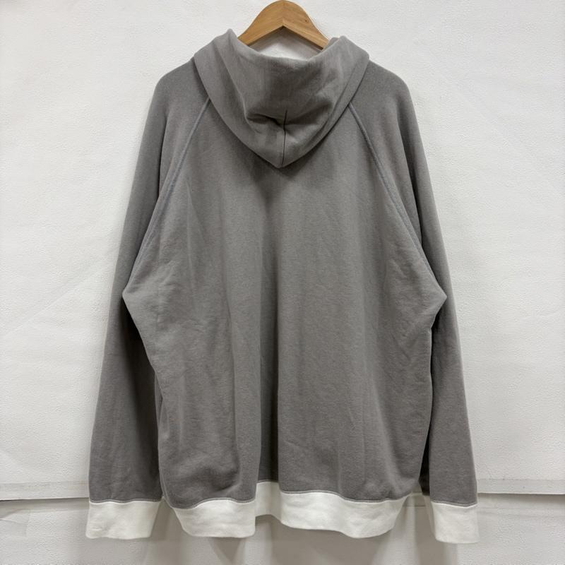 グラフペーパー Graphpaper パーカー 長袖 LOOPWHEELER ループウィラー GU201-70171B HALF ZIP PARKER ハーフジップ パーカー スウェット フーディ 2 無地 灰 / グレー / gray X 白 / ホワイト / white メンズ USED 古着 中古 50164445