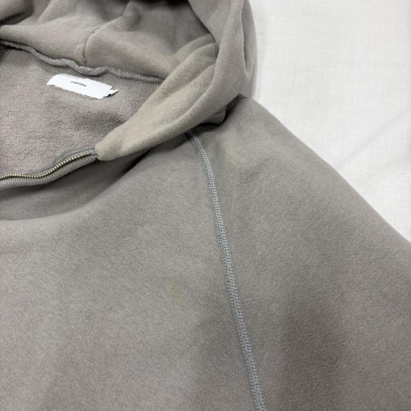 グラフペーパー Graphpaper パーカー 長袖 LOOPWHEELER ループウィラー GU201-70171B HALF ZIP PARKER ハーフジップ パーカー スウェット フーディ 2 無地 灰 / グレー / gray X 白 / ホワイト / white メンズ USED 古着 中古 50164445