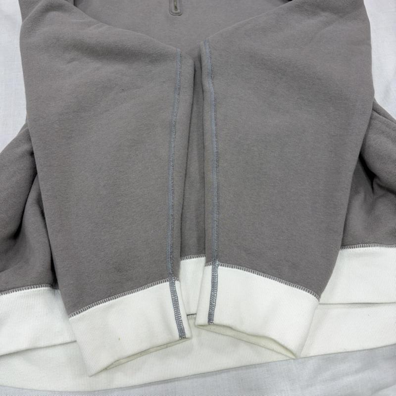 グラフペーパー Graphpaper パーカー 長袖 LOOPWHEELER ループウィラー GU201-70171B HALF ZIP PARKER ハーフジップ パーカー スウェット フーディ 2 無地 灰 / グレー / gray X 白 / ホワイト / white メンズ USED 古着 中古 50164445