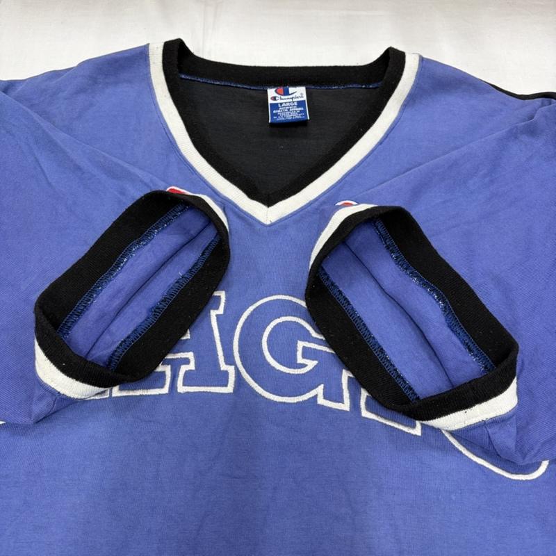 チャンピオン Champion トップス トップス 90s 00s 半袖 シューディングシャツ NBA ロゴ 刺繍 ユニホーム Vネック Tシャツ ヴィンテージ L ロゴ、文字 X 刺繍 青 / ブルー / blue X 白 / ホワイト / white X 黒 / ブラック / black メンズ USED 古着 中古 50164447