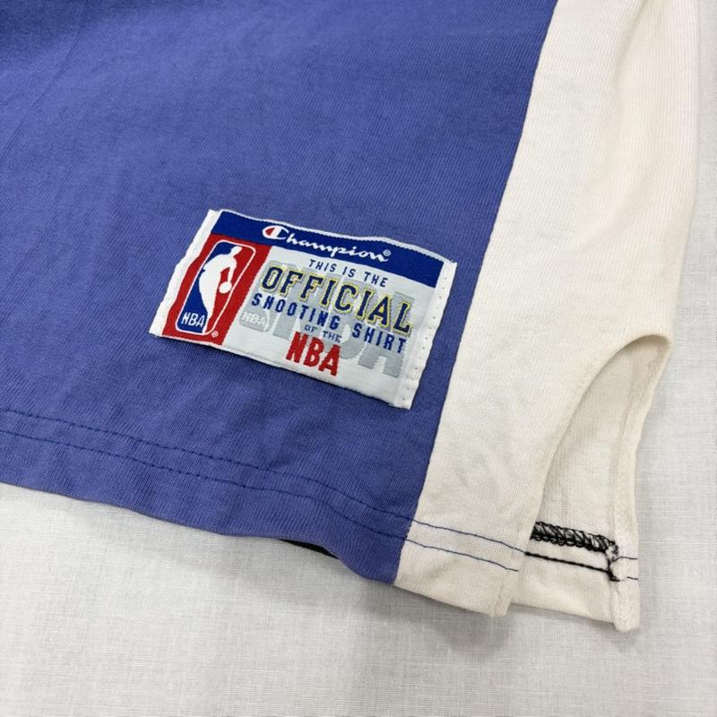 チャンピオン Champion トップス トップス 90s 00s 半袖 シューディングシャツ NBA ロゴ 刺繍 ユニホーム Vネック Tシャツ ヴィンテージ L ロゴ、文字 X 刺繍 青 / ブルー / blue X 白 / ホワイト / white X 黒 / ブラック / black メンズ USED 古着 中古 50164447
