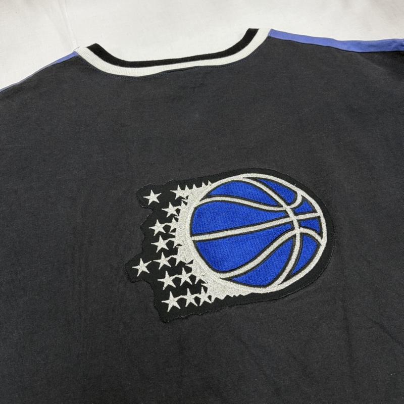 チャンピオン Champion トップス トップス 90s 00s 半袖 シューディングシャツ NBA ロゴ 刺繍 ユニホーム Vネック Tシャツ ヴィンテージ L ロゴ、文字 X 刺繍 青 / ブルー / blue X 白 / ホワイト / white X 黒 / ブラック / black メンズ USED 古着 中古 50164447