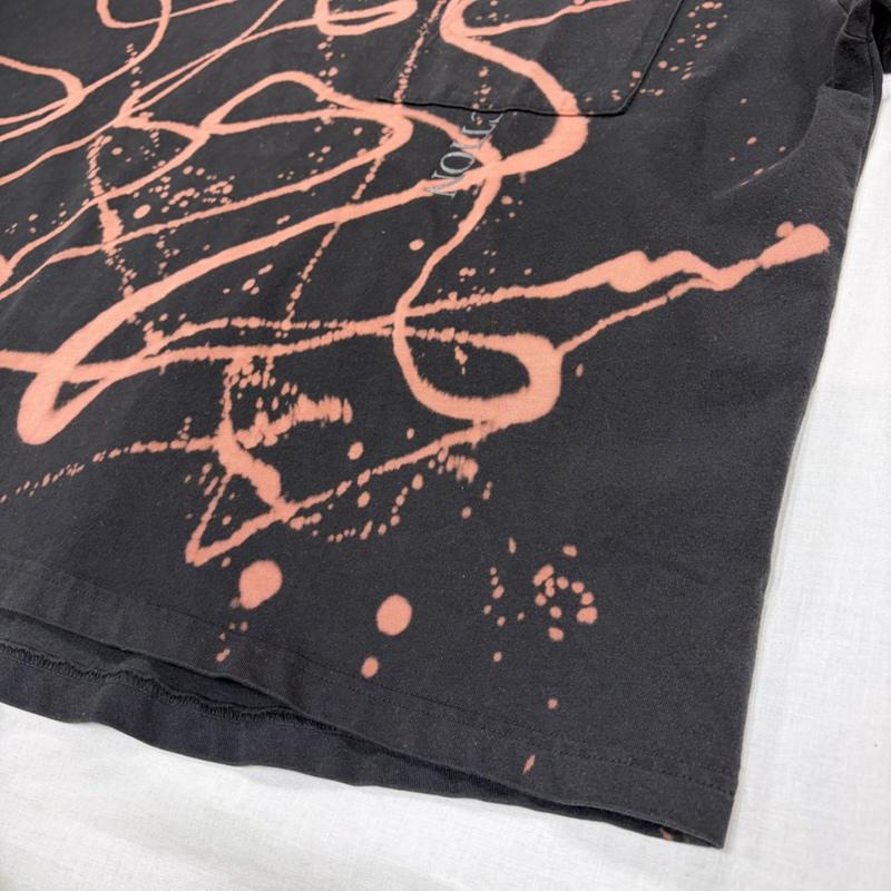 タイトブース TIGHTBOOTH Tシャツ 半袖 22ss 半袖 ボックスシルエット プリント ポケット ロゴ Tシャツ ブリーチ オーバーサイズ XL ロゴ、文字 X プリント 黒 / ブラック / black X 茶 / ブラウン / brown メンズ USED 古着 中古 50164448