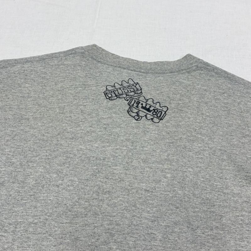 ステューシー STUSSY Tシャツ 半袖 OLD オールド 半袖 ロゴ 両面 グラフィック プリント Tシャツ メキシコ製 自由の女神 M ロゴ、文字 X プリント 灰 / グレー / gray X 黒 / ブラック / black メンズ USED 古着 中古 50164452