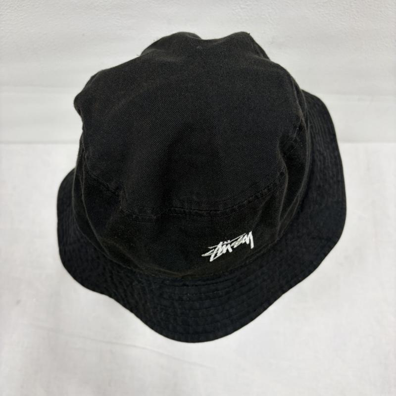 ステューシー STUSSY 帽子 ハット フロント ロゴ 刺繍 バケット ハット - ワンポイント X ロゴ、文字 X 刺繍 黒 / ブラック / black X 白 / ホワイト / white メンズ USED 古着 中古 50164454