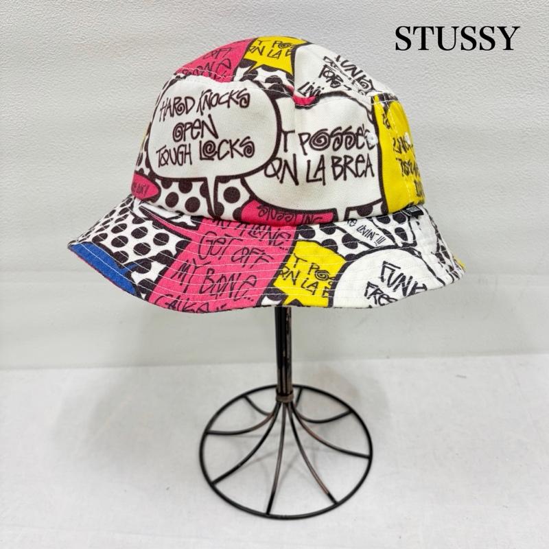 ステューシー STUSSY 帽子 ハット アメコミ プリント グラフィック ロゴ バケットハット カラフル - ロゴ、文字 X プリント マルチカラー / マルチカラー / multicolor メンズ USED 古着 中古 50164455