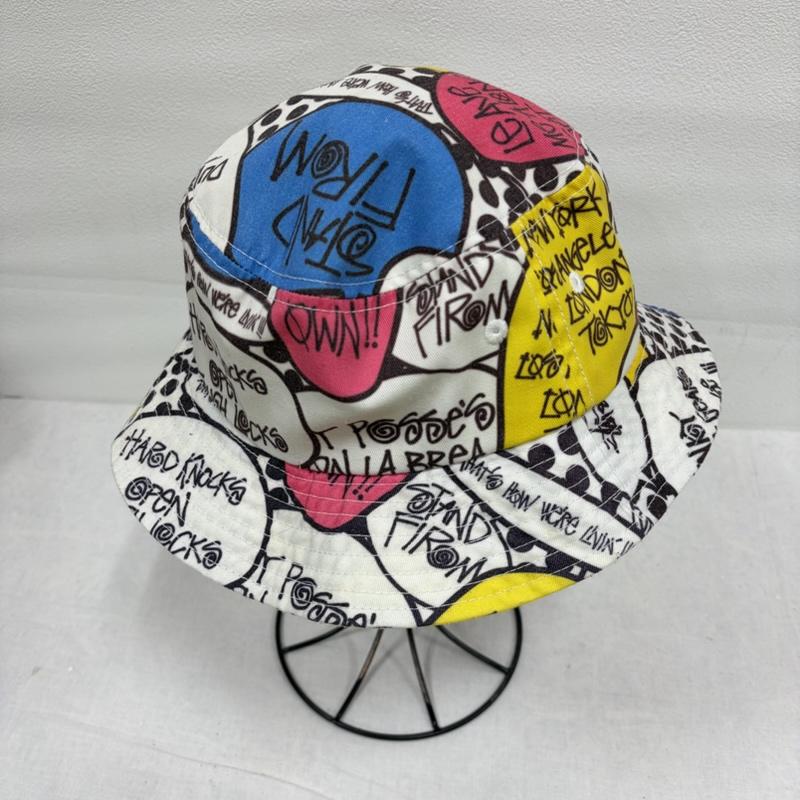 ステューシー STUSSY 帽子 ハット アメコミ プリント グラフィック ロゴ バケットハット カラフル - ロゴ、文字 X プリント マルチカラー / マルチカラー / multicolor メンズ USED 古着 中古 50164455