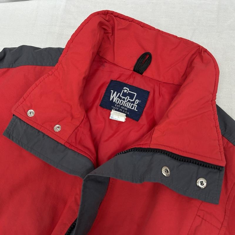 ウールリッチ WOOLRICH ジャケット、上着 ジャンパー、ブルゾン 80年代 ビンテージ USA製 スタンドカラー ナイロン ジャケット 中綿 80s VINTAGE L 灰 / グレー / gray X 赤 / レッド / red メンズ USED 古着 中古 50164462