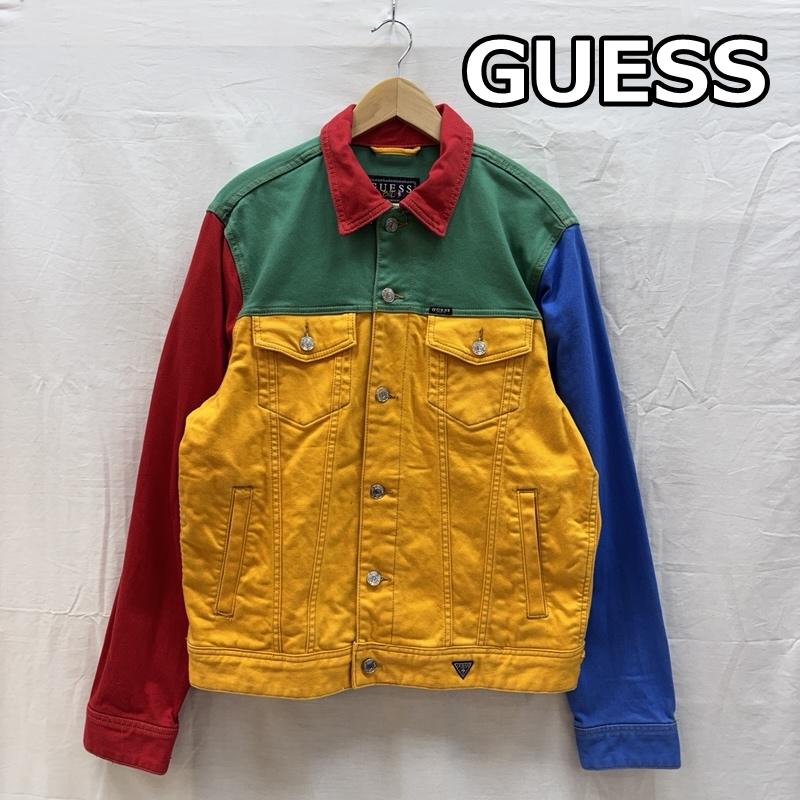 ゲス Guess ジャケット、上着 ジャンパー、ブルゾン J.Balvin クレイジーパターン トラッカー ジャケット ストレッチ M メンズ USED 古着 中古 50164464