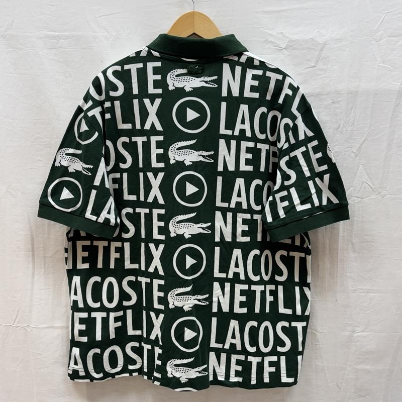 ラコステ LACOSTE ポロシャツ 半袖 PH7046 NETFLIX ネットフリックス コラボ 総柄 鹿の子 ポロシャツ 4 メンズ USED 古着 中古 50164466