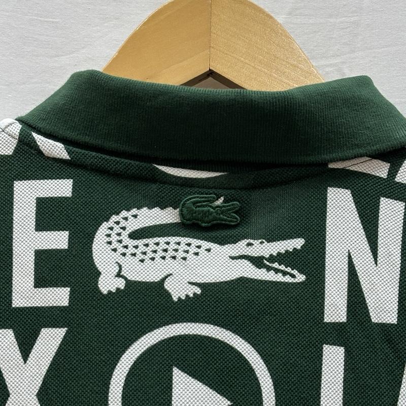 ラコステ LACOSTE ポロシャツ 半袖 PH7046 NETFLIX ネットフリックス コラボ 総柄 鹿の子 ポロシャツ 4 メンズ USED 古着 中古 50164466