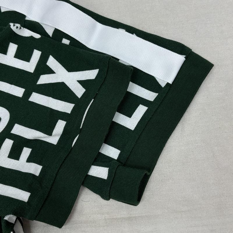 ラコステ LACOSTE ポロシャツ 半袖 PH7046 NETFLIX ネットフリックス コラボ 総柄 鹿の子 ポロシャツ 4 メンズ USED 古着 中古 50164466