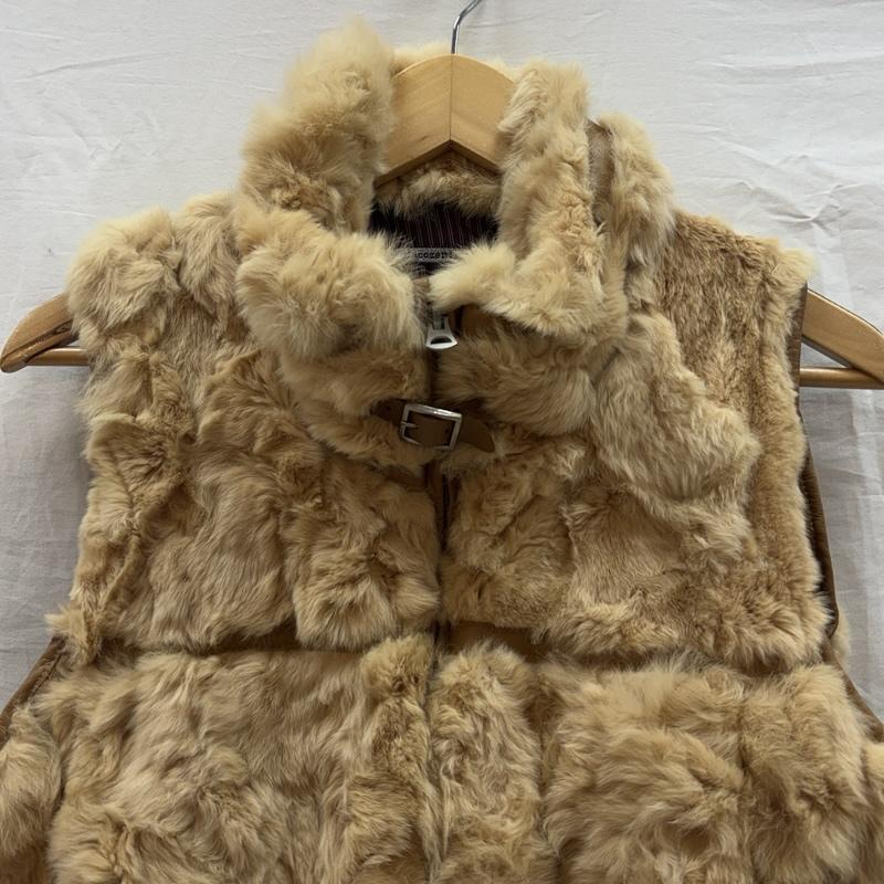 ジャコメッティ GIACOMETTI ベスト ベスト レッキス ファー スタンドカラー ノースリーブ ベスト ジャケット ダブルジップ 3 メンズ USED 古着 中古 50164468