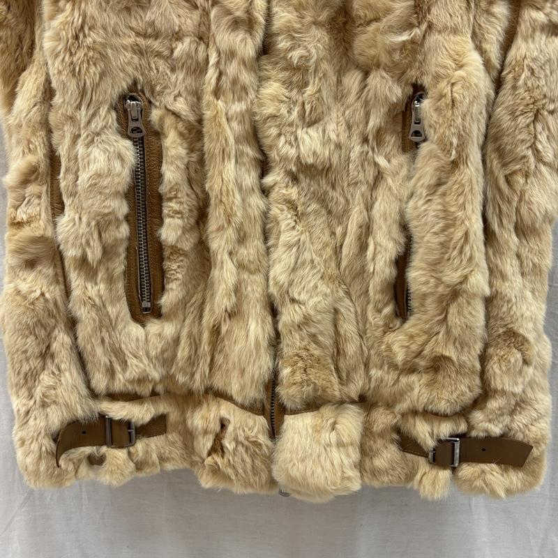 ジャコメッティ GIACOMETTI ベスト ベスト レッキス ファー スタンドカラー ノースリーブ ベスト ジャケット ダブルジップ 3 メンズ USED 古着 中古 50164468