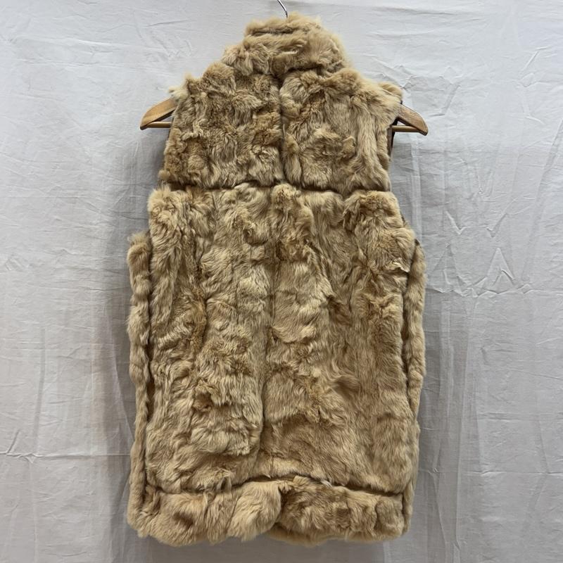ジャコメッティ GIACOMETTI ベスト ベスト レッキス ファー スタンドカラー ノースリーブ ベスト ジャケット ダブルジップ 3 メンズ USED 古着 中古 50164468