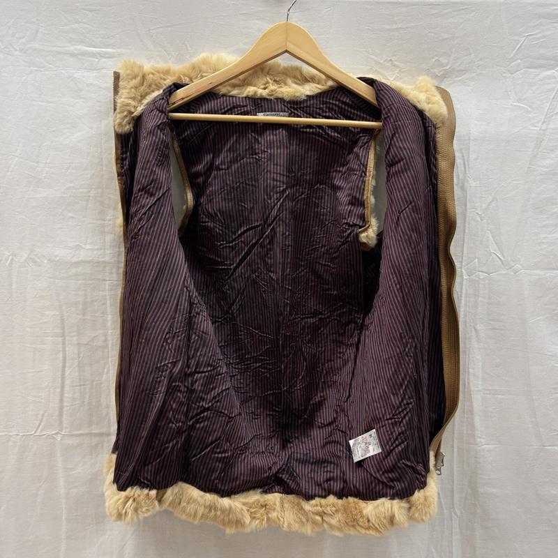 ジャコメッティ GIACOMETTI ベスト ベスト レッキス ファー スタンドカラー ノースリーブ ベスト ジャケット ダブルジップ 3 メンズ USED 古着 中古 50164468