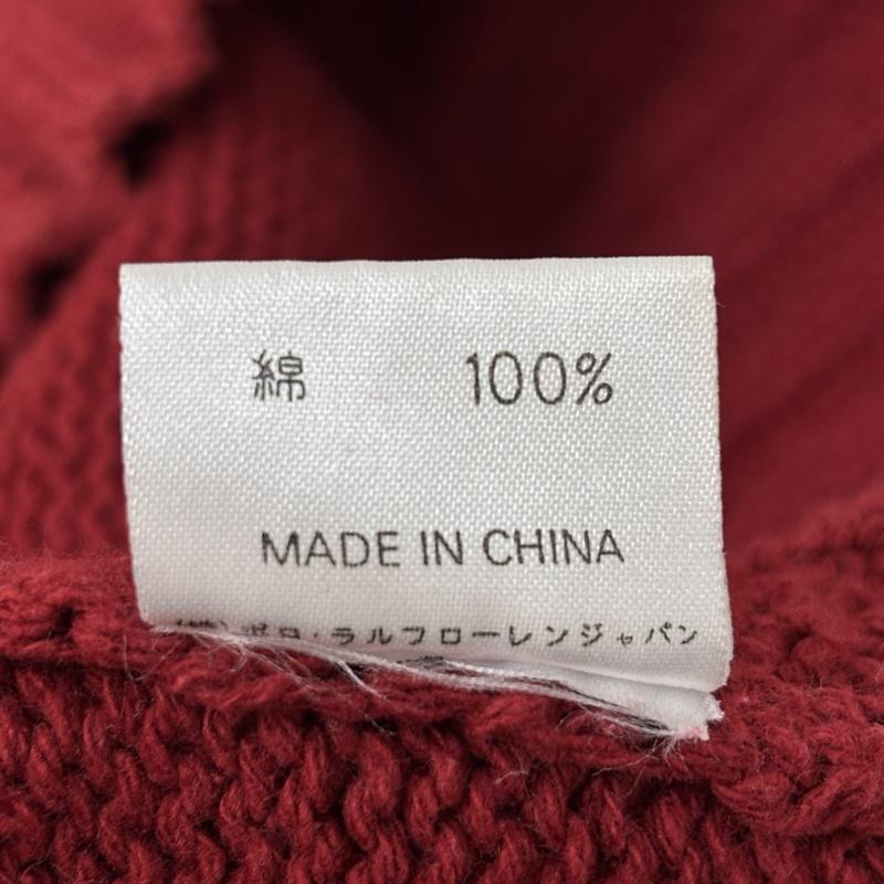 ポロバイラルフローレン Polo by RALPH LAUREN ニット、セーター 長袖 クルーネック コットン ニット セーター 中国製 M 赤 / レッド / red メンズ USED 古着 中古 50164469