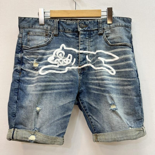 アイスクリーム ICECREAM パンツ ショートパンツ Running Dog ダメージ加工 デニム ショートパンツ BBC 32インチ メンズ USED 古着 中古 50164476