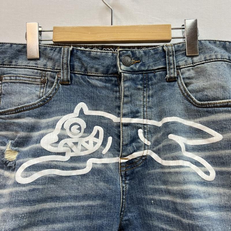アイスクリーム ICECREAM パンツ ショートパンツ Running Dog ダメージ加工 デニム ショートパンツ BBC 32インチ メンズ USED 古着 中古 50164476