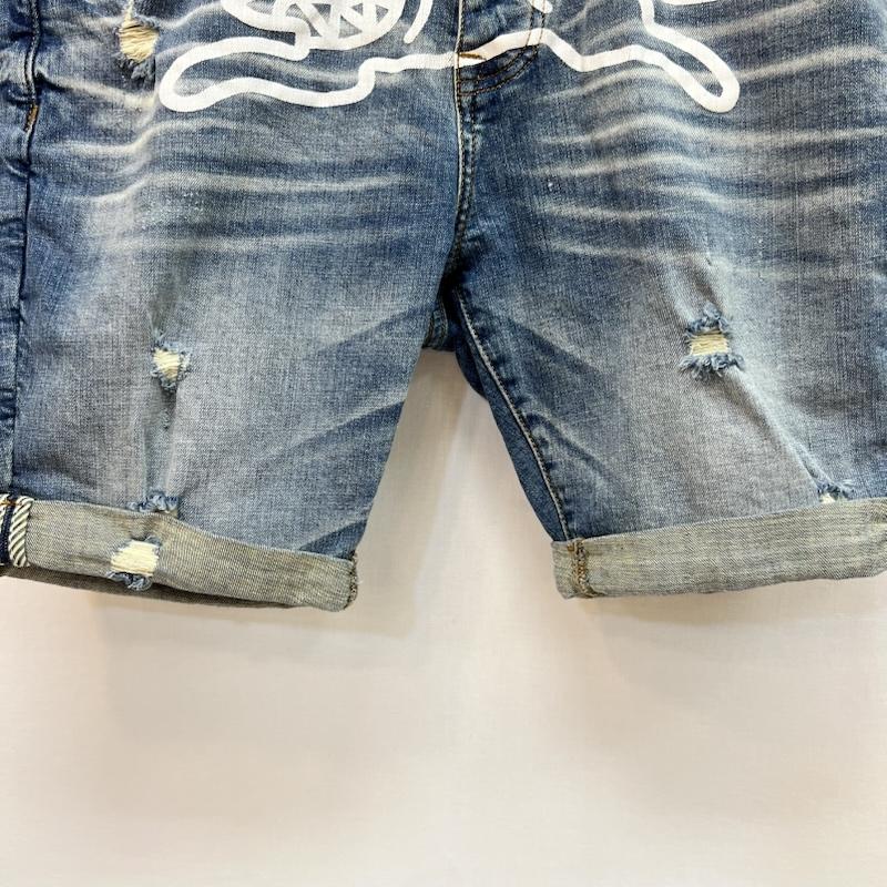 アイスクリーム ICECREAM パンツ ショートパンツ Running Dog ダメージ加工 デニム ショートパンツ BBC 32インチ メンズ USED 古着 中古 50164476