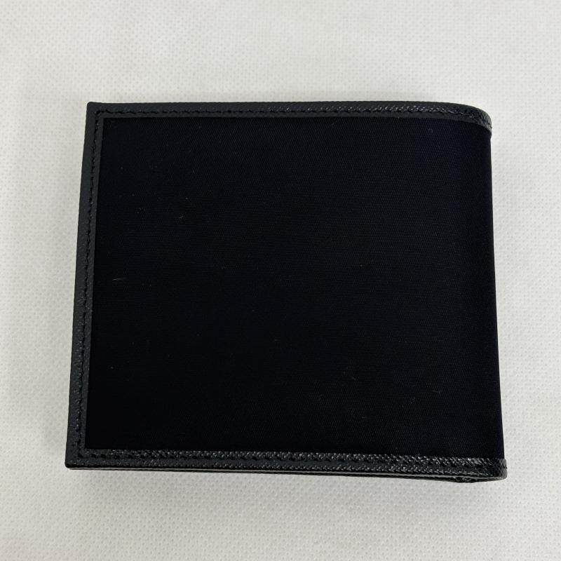 プラダ PRADA 財布 二つ折り 財布 TESSUTO SAFFIAN 2MO738 NERO テスート サフィアーノ トライアングルロゴ - 黒 / ブラック / black メンズ USED 古着 中古 50164485
