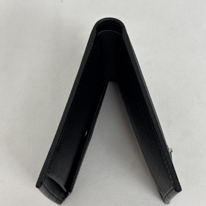 プラダ PRADA 財布 二つ折り 財布 TESSUTO SAFFIAN 2MO738 NERO テスート サフィアーノ トライアングルロゴ - 黒 / ブラック / black メンズ USED 古着 中古 50164485
