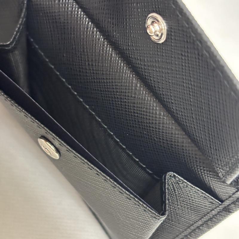 プラダ PRADA 財布 二つ折り 財布 TESSUTO SAFFIAN 2MO738 NERO テスート サフィアーノ トライアングルロゴ - 黒 / ブラック / black メンズ USED 古着 中古 50164485