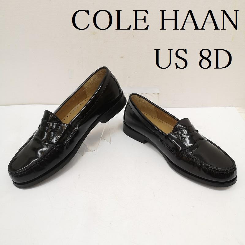 コールハーン COLE HAAN ローファー ローファー 03503 ピンチ ペニー コイン レザー ローファー 革靴 US：8 黒 / ブラック / black メンズ USED 古着 中古 50164492