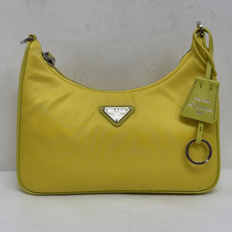 プラダ PRADA ハンドバッグ ハンドバッグ Re-Edition 2005 リエディション リナイロン トライアングルロゴプレート ミニ - 黄 / イエロー / yellow レディース USED 古着 中古 50164495