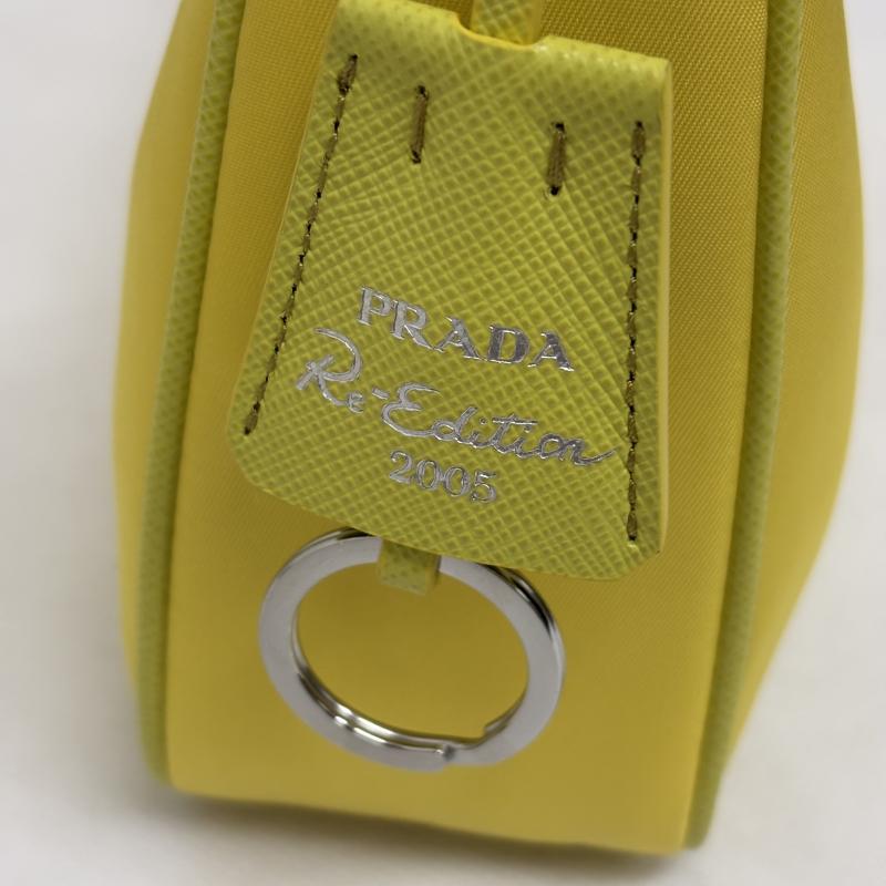 プラダ PRADA ハンドバッグ ハンドバッグ Re-Edition 2005 リエディション リナイロン トライアングルロゴプレート ミニ - 黄 / イエロー / yellow レディース USED 古着 中古 50164495
