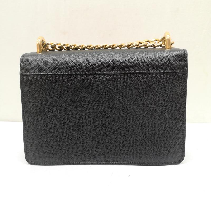 プラダ PRADA ショルダーバッグ ショルダーバッグ サフィアーノ レザー チェーン ゴールド 金具 ショルダーバッグ 1BD133 - 黒 / ブラック / black X 金 / ゴールド / gold color レディース USED 古着 中古 50164498