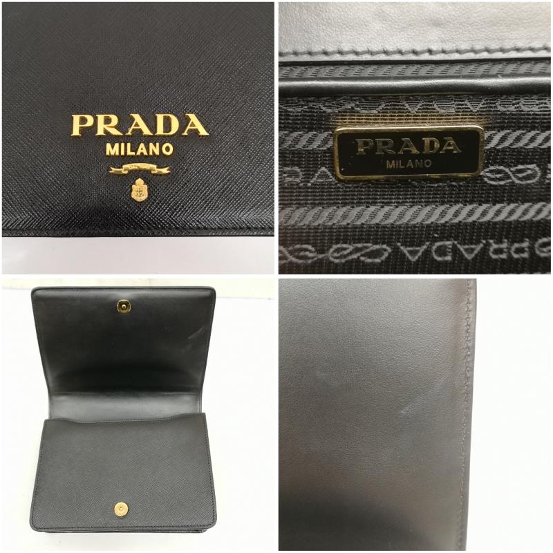 プラダ PRADA ショルダーバッグ ショルダーバッグ サフィアーノ レザー チェーン ゴールド 金具 ショルダーバッグ 1BD133 - 黒 / ブラック / black X 金 / ゴールド / gold color レディース USED 古着 中古 50164498