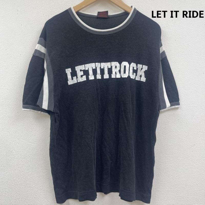 レットイットライド LET IT RIDE Tシャツ 半袖 90s 00s レーヨン混 リンガー Tシャツ カットソー L 黒 / ブラック / black メンズ USED 古着 中古 50164501