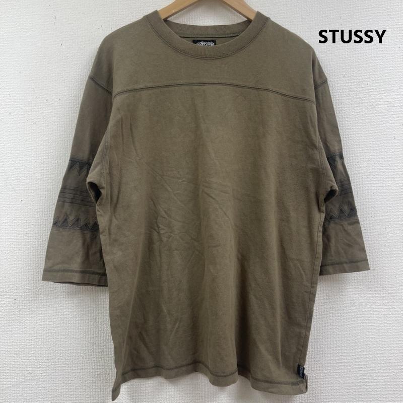ステューシー STUSSY Tシャツ 七分袖 90s 00s OLD STUSSY 七分袖 カットソー Tシャツ M カーキ / カーキ / khaki メンズ USED 古着 中古 50164502