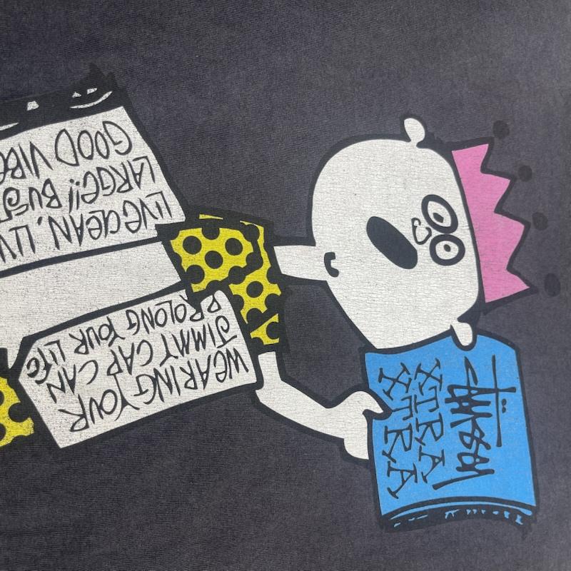 ステューシー STUSSY Tシャツ 半袖 90s 00s メキシコ製 黒タグ ヴィンテージ プリント Tシャツ M 黒 / ブラック / black メンズ USED 古着 中古 50164509